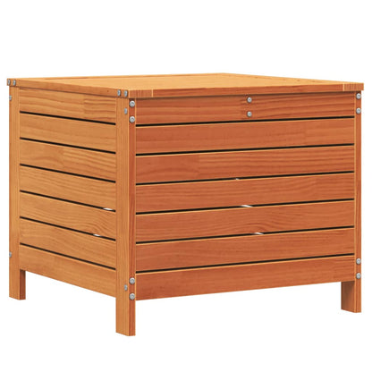 Solid Wood Pine Garden Footstool - Wax Brown, 62x63.5x53.5 cm