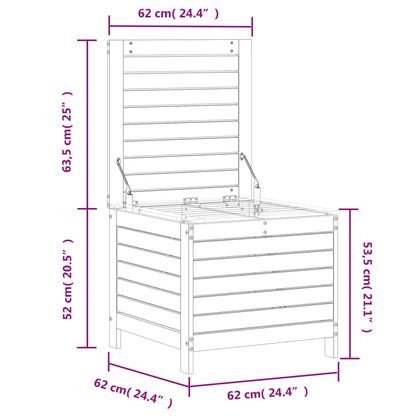 Solid Wood Douglas Garden Footstool 62x63.5x53.5 cm