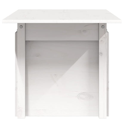 Solid Pine Garden Table, White, 100x50x75 cm