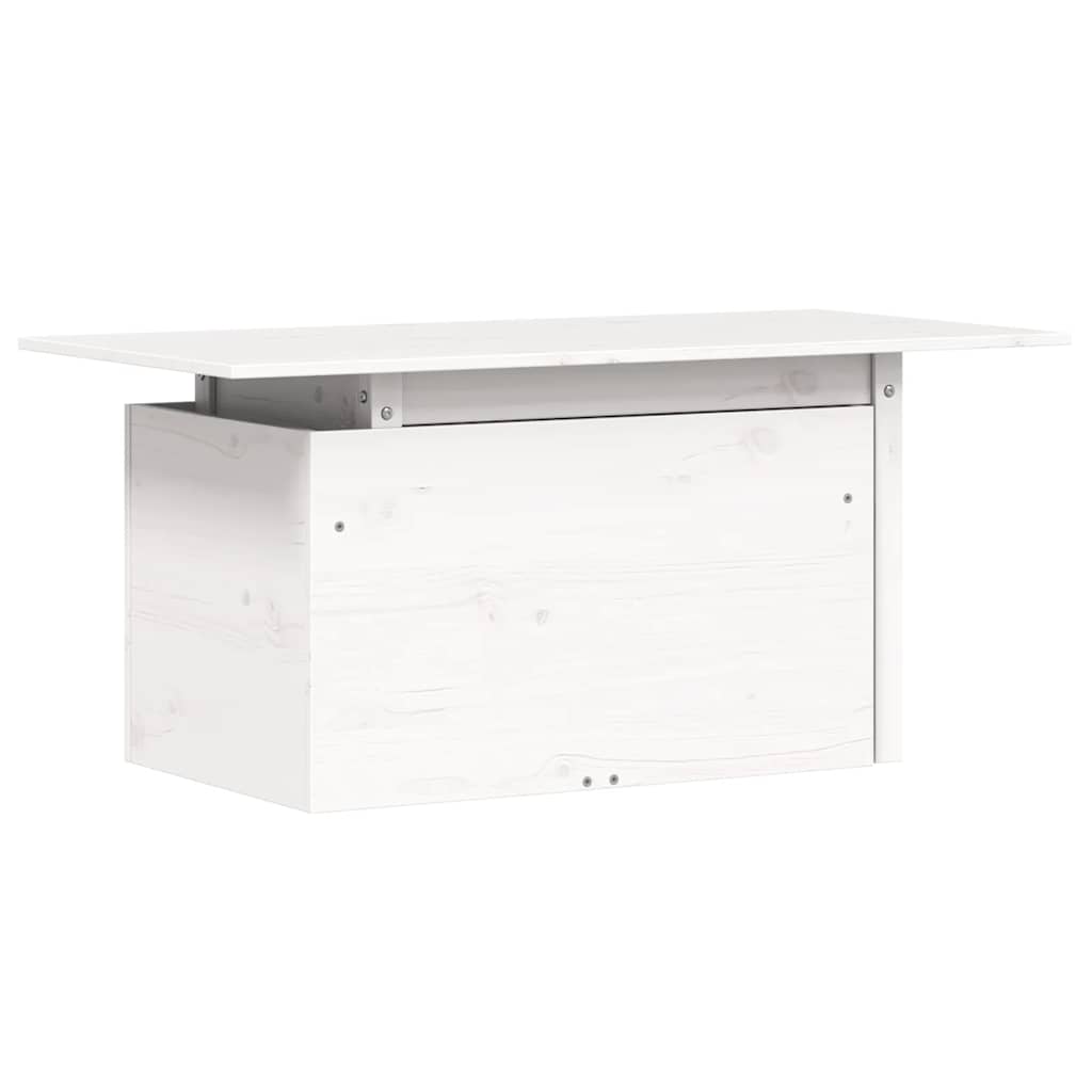 Solid Pine Garden Table, White, 100x50x75 cm
