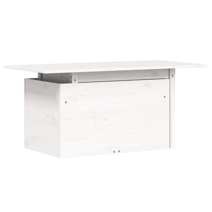 Solid Pine Garden Table, White, 100x50x75 cm