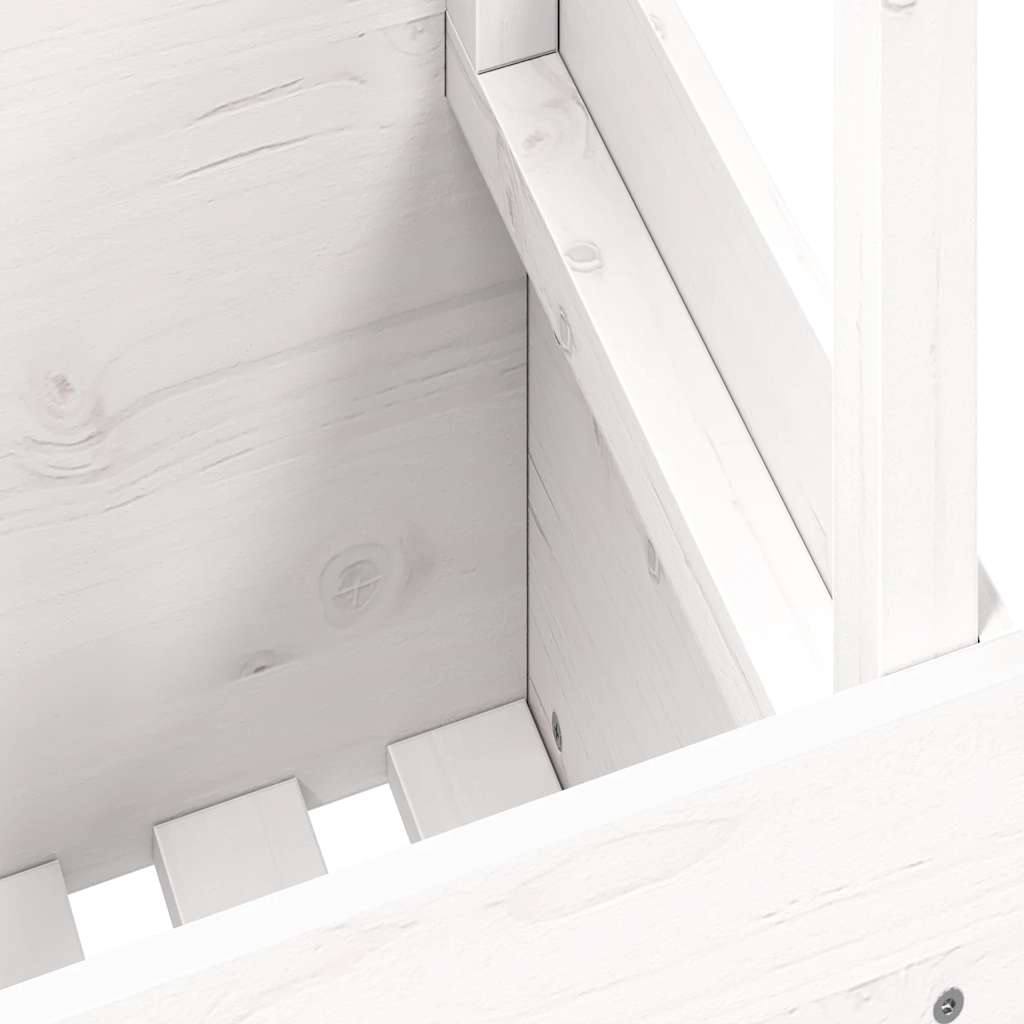 Solid Pine Garden Table, White, 100x50x75 cm