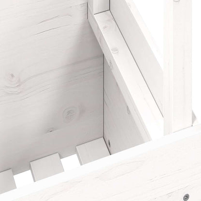 Solid Pine Garden Table, White, 100x50x75 cm