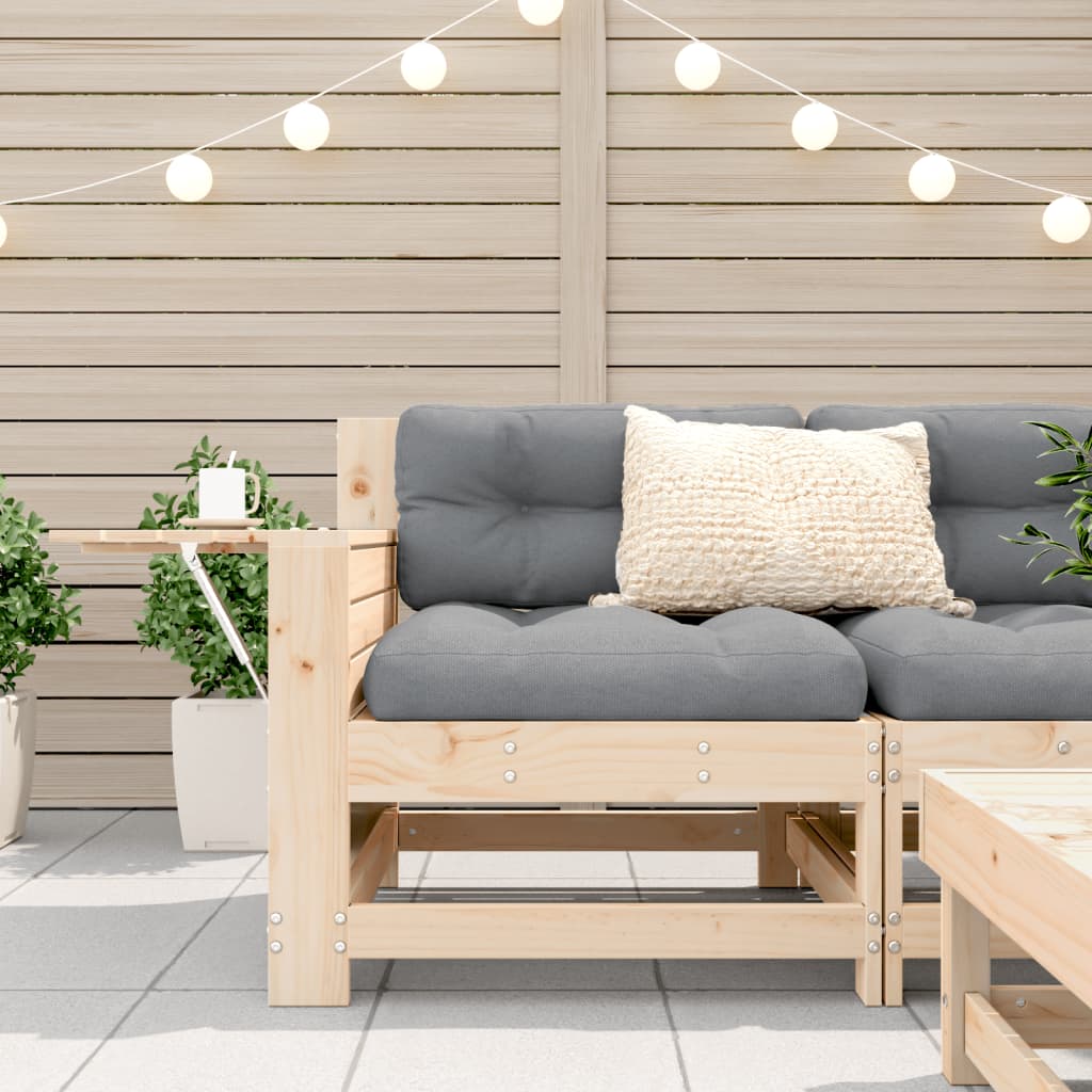Solid Wood Pine Garden Sofa with Cushion - Comfortable Armrests