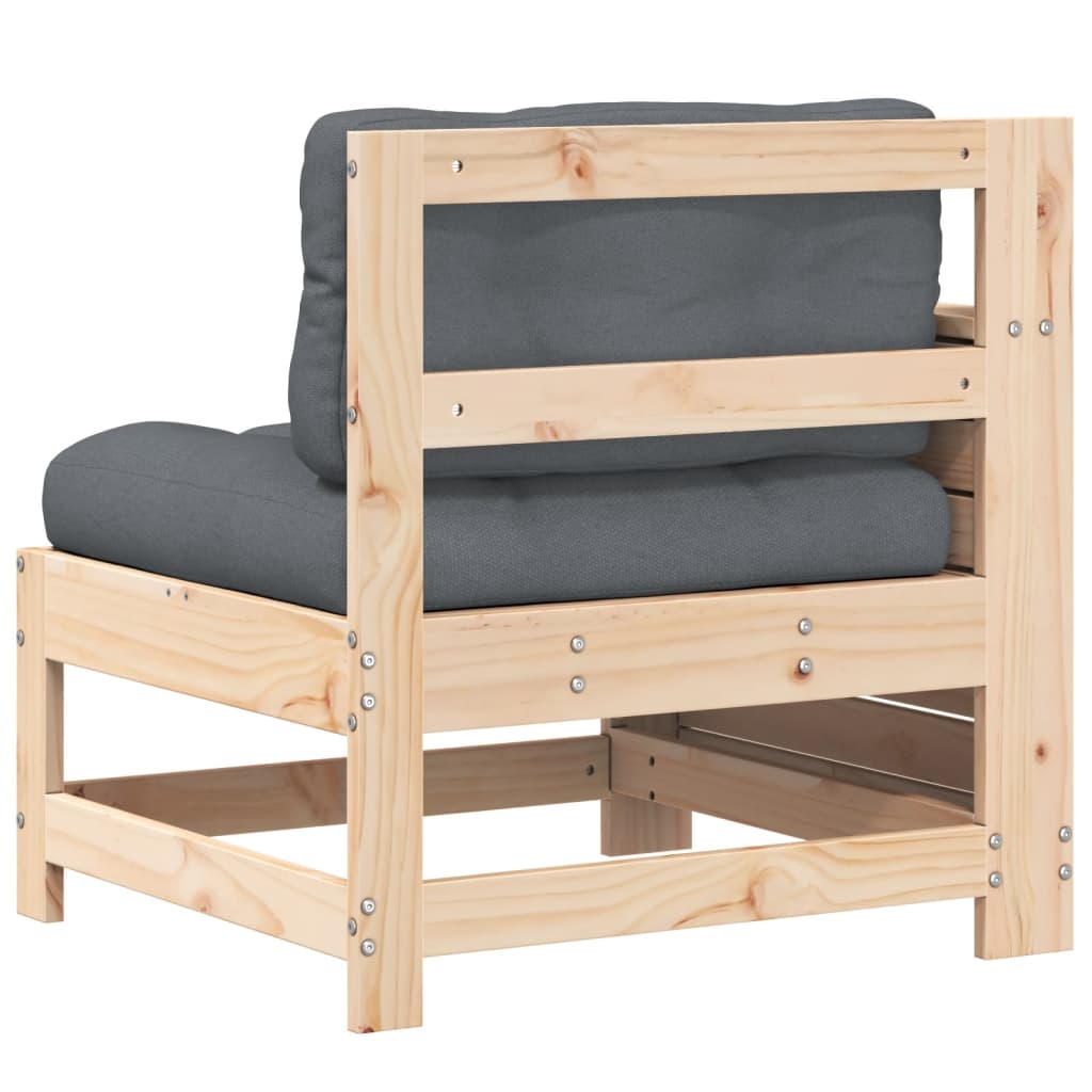 Solid Wood Pine Garden Sofa with Cushion - Comfortable Armrests