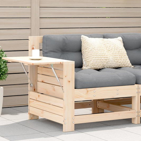 Solid Wood Pine Garden Sofa with Cushion - Comfortable Armrests