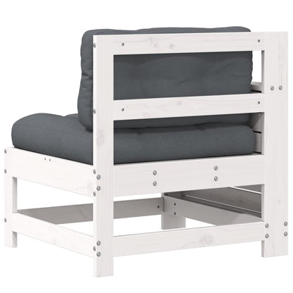 White Pine Garden Sofa with Cushion - Solid Wood Armrest Delight