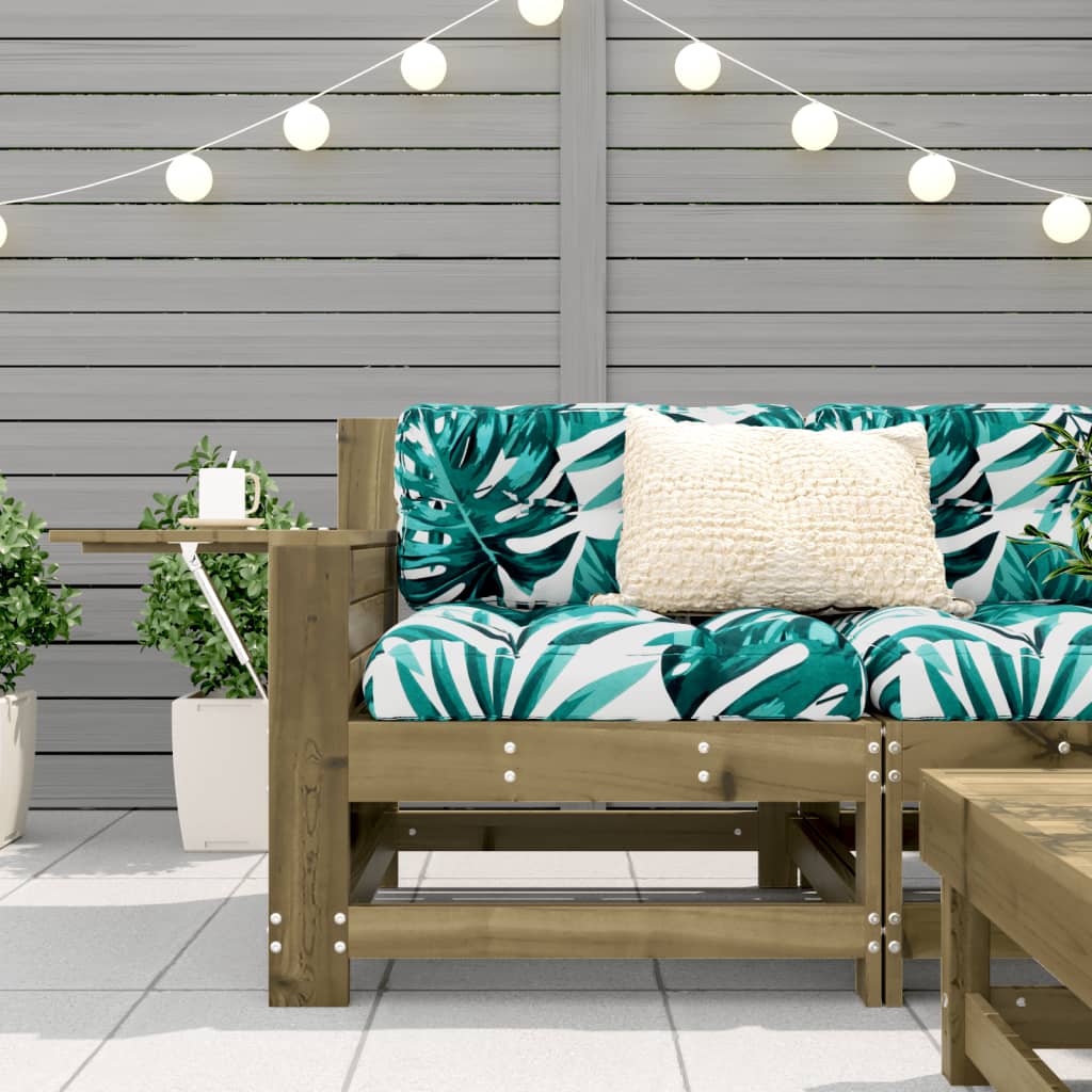 Pine Wood Garden Sofa with Cushions and Armrest - Durable Comfort