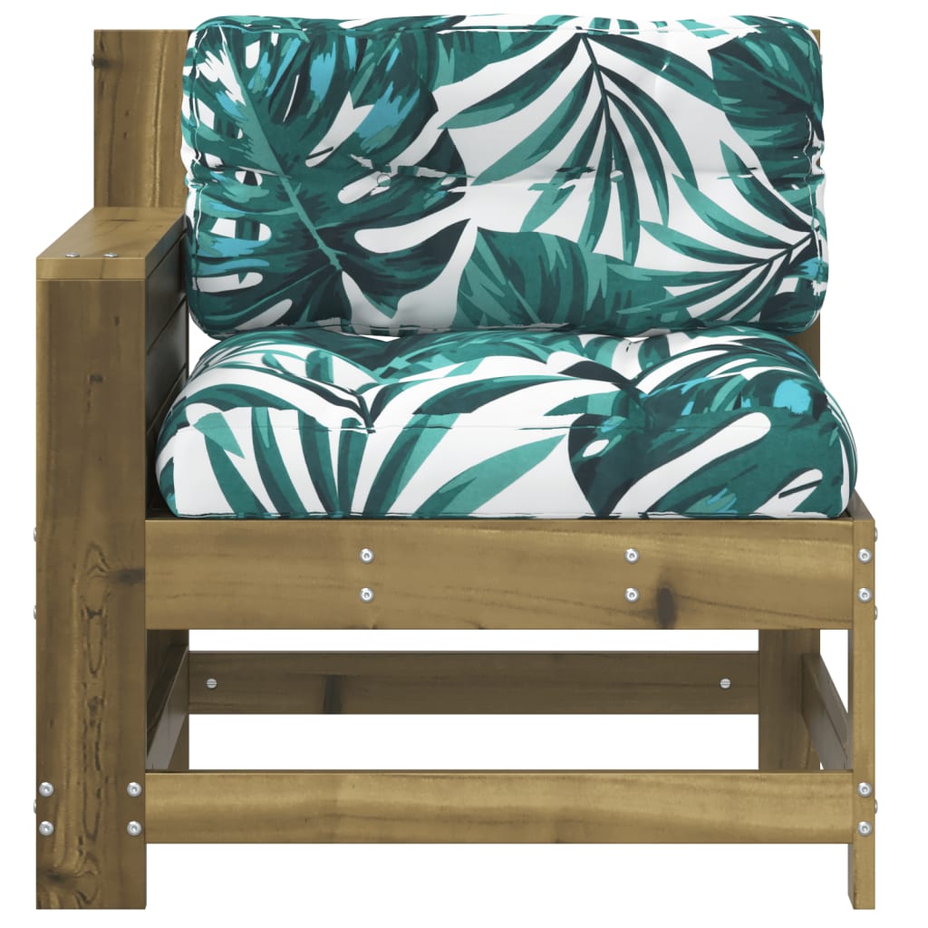 Pine Wood Garden Sofa with Cushions and Armrest - Durable Comfort