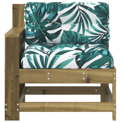 Pine Wood Garden Sofa with Cushions and Armrest - Durable Comfort