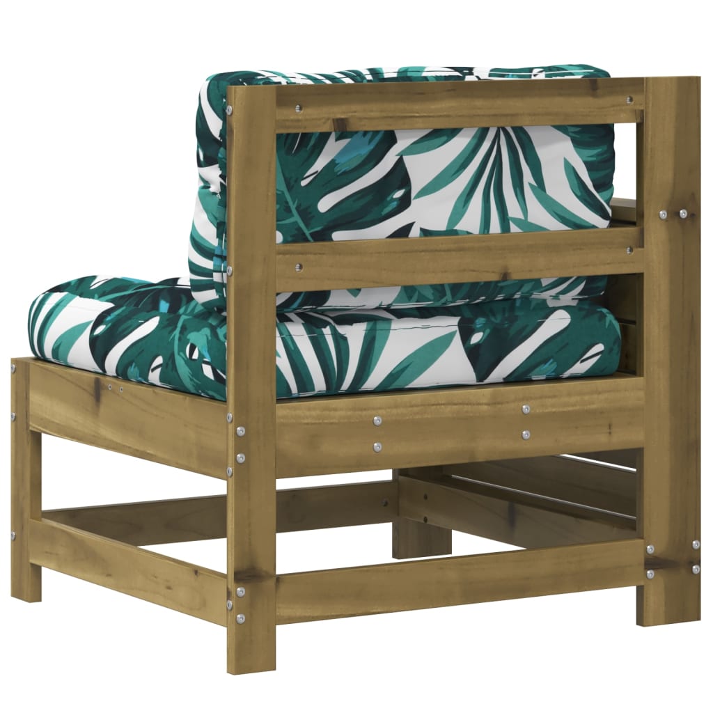 Pine Wood Garden Sofa with Cushions and Armrest - Durable Comfort
