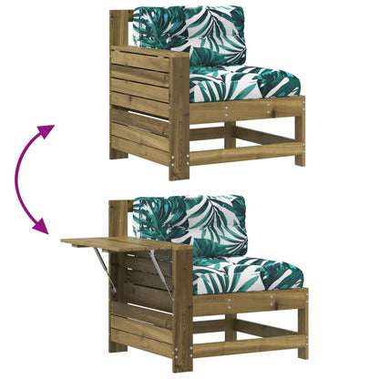 Pine Wood Garden Sofa with Cushions and Armrest - Durable Comfort