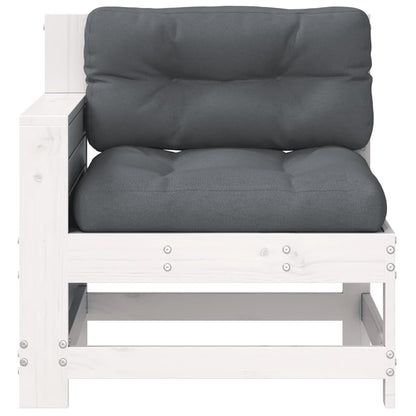 White Pine Garden Sofa with Cushion - Solid Wood Armrest Design