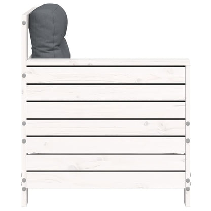 White Pine Garden Sofa with Cushion - Solid Wood Armrest Design
