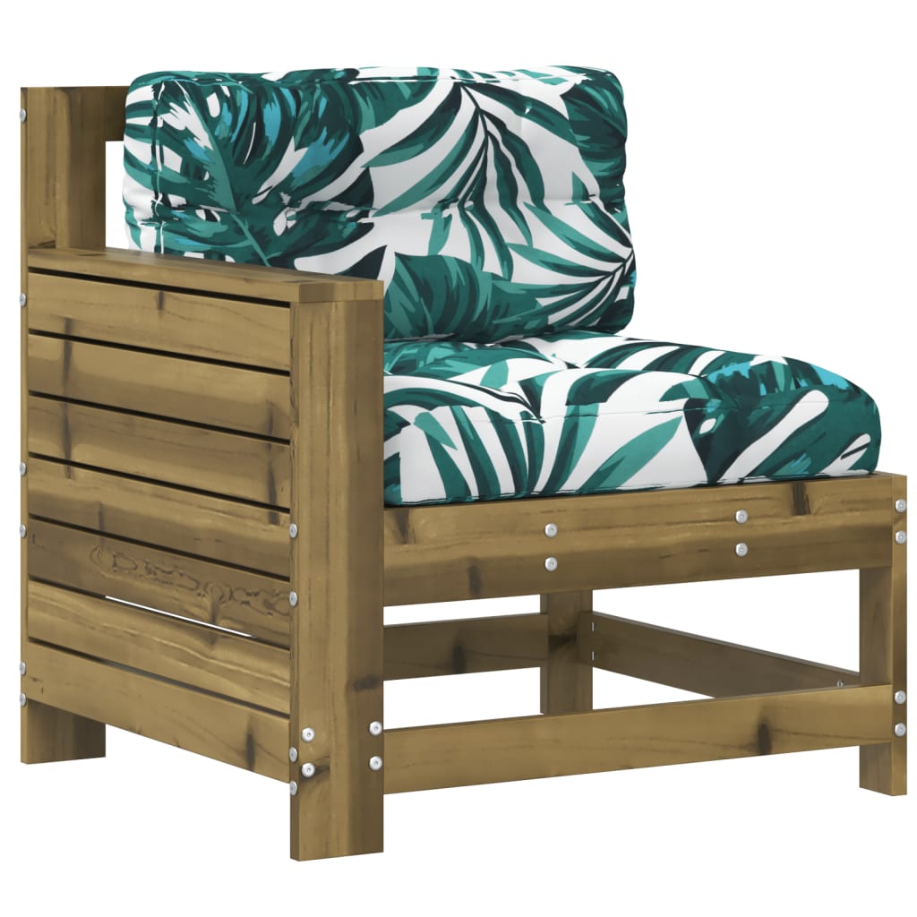 Wooden Pine Garden Sofa with Cushions & Armrests