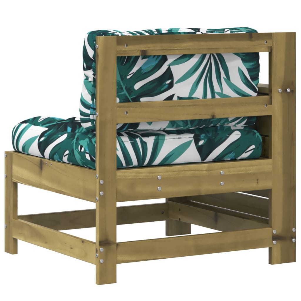Wooden Pine Garden Sofa with Cushions & Armrests