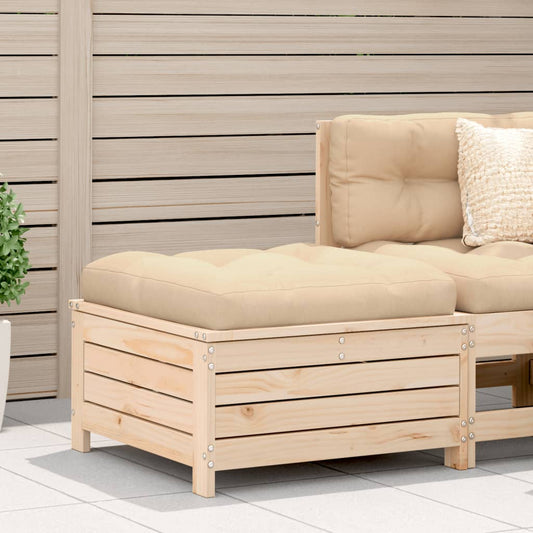 Solid Pine Garden Footstool with Cushion - Relax in Style!