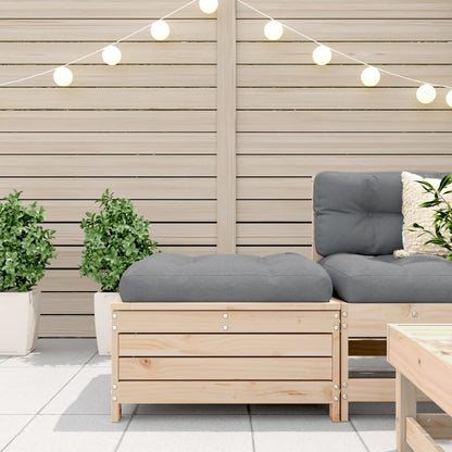 Solid Pine Garden Footstool with Cushion - Durable & Stylish