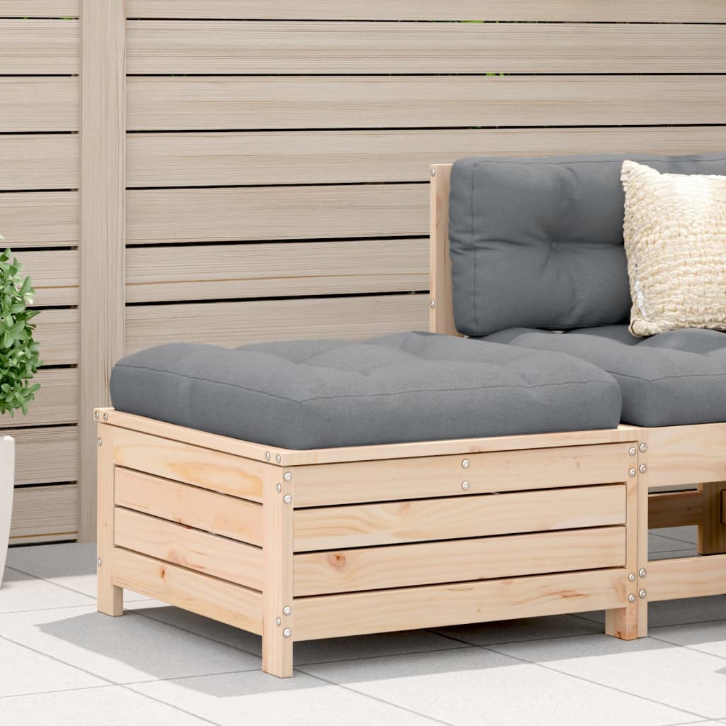 Solid Pine Garden Footstool with Cushion - Durable & Stylish