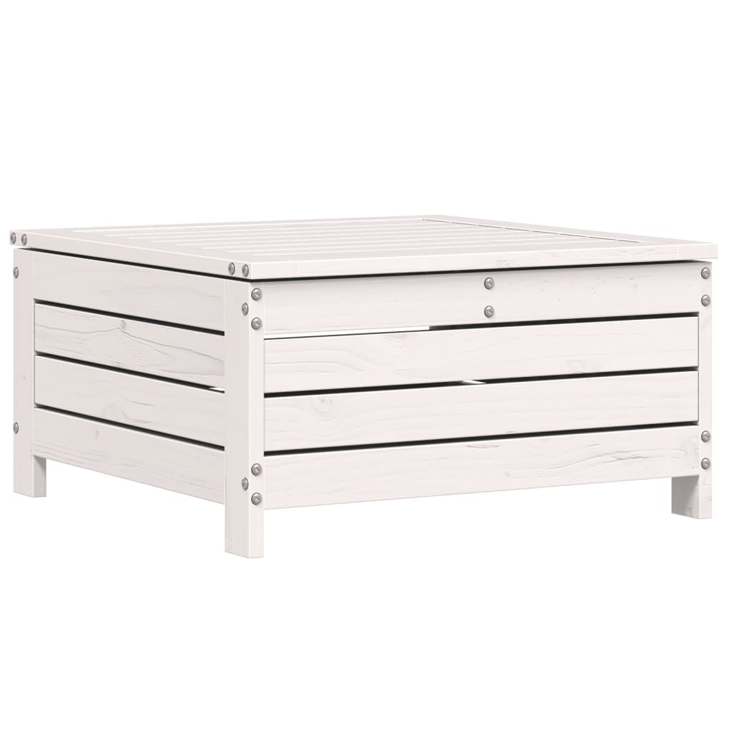 White Pine Garden Footstool with Cushion - Solid Wood Comfort