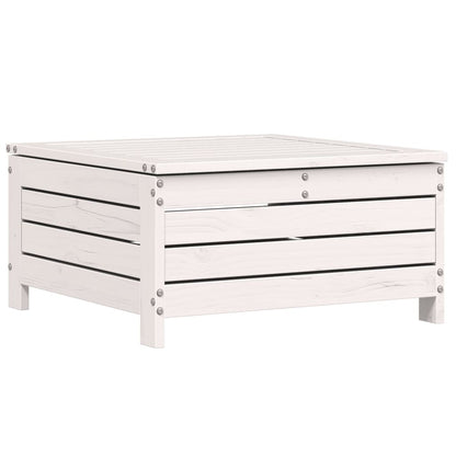 White Pine Garden Footstool with Cushion - Solid Wood Comfort