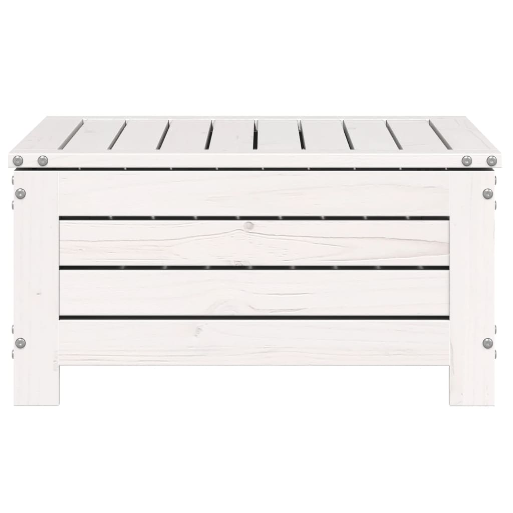 White Pine Garden Footstool with Cushion - Solid Wood Comfort