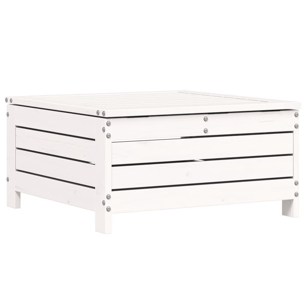 White Pine Garden Footstool with Cushion - Solid Wood Comfort