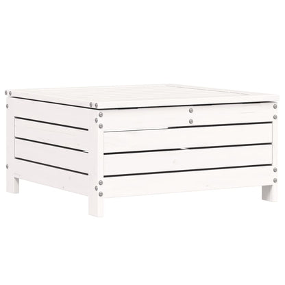White Pine Garden Footstool with Cushion - Solid Wood Comfort