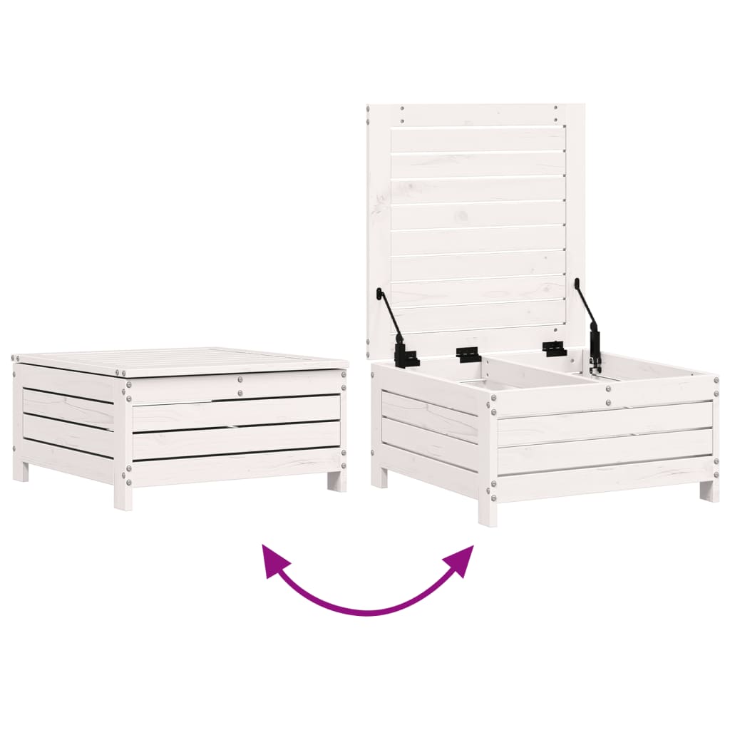 White Pine Garden Footstool with Cushion - Solid Wood Comfort