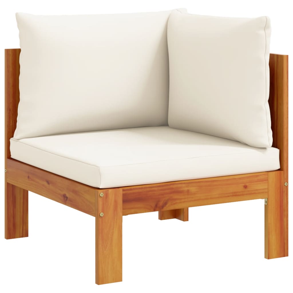 Acacia Wood Garden Sofa Corner with Cushions - Solid & Stylish