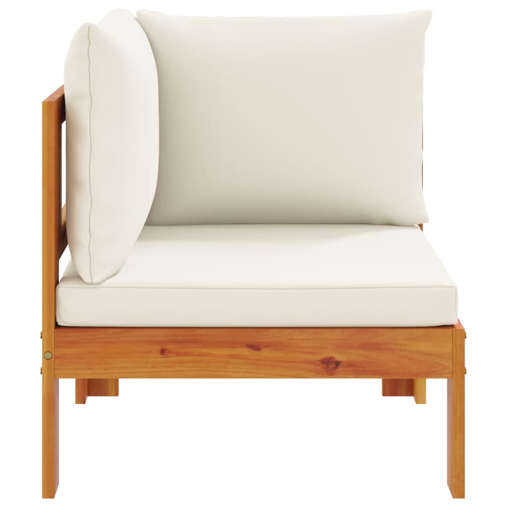Acacia Wood Garden Sofa Corner with Cushions - Solid & Stylish