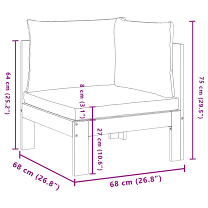 Acacia Wood Garden Sofa Corner with Cushions - Solid & Stylish