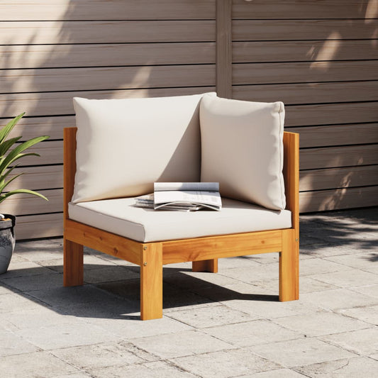 Acacia Wood Garden Sofa Corner with Cushions - Solid & Stylish