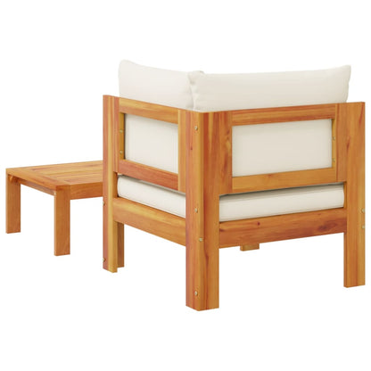 Solid Wood Acacia 2-Piece Garden Sofa Set with Cushions
