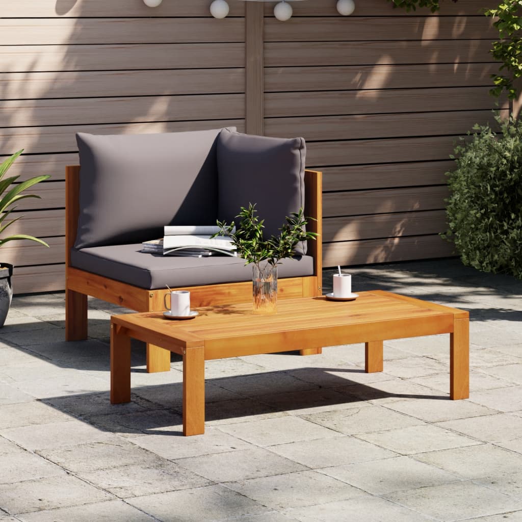 Acacia Wood Garden Sofa Corner with Cushions - Solid & Stylish