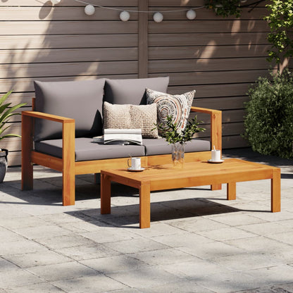 Stylish 2-Seater Acacia Wood Garden Sofa with Cushions