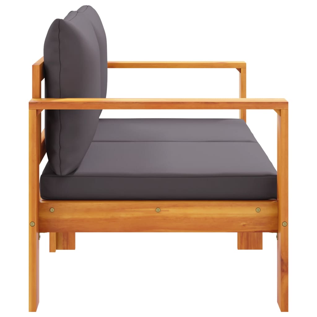 Stylish 2-Seater Acacia Wood Garden Sofa with Cushions