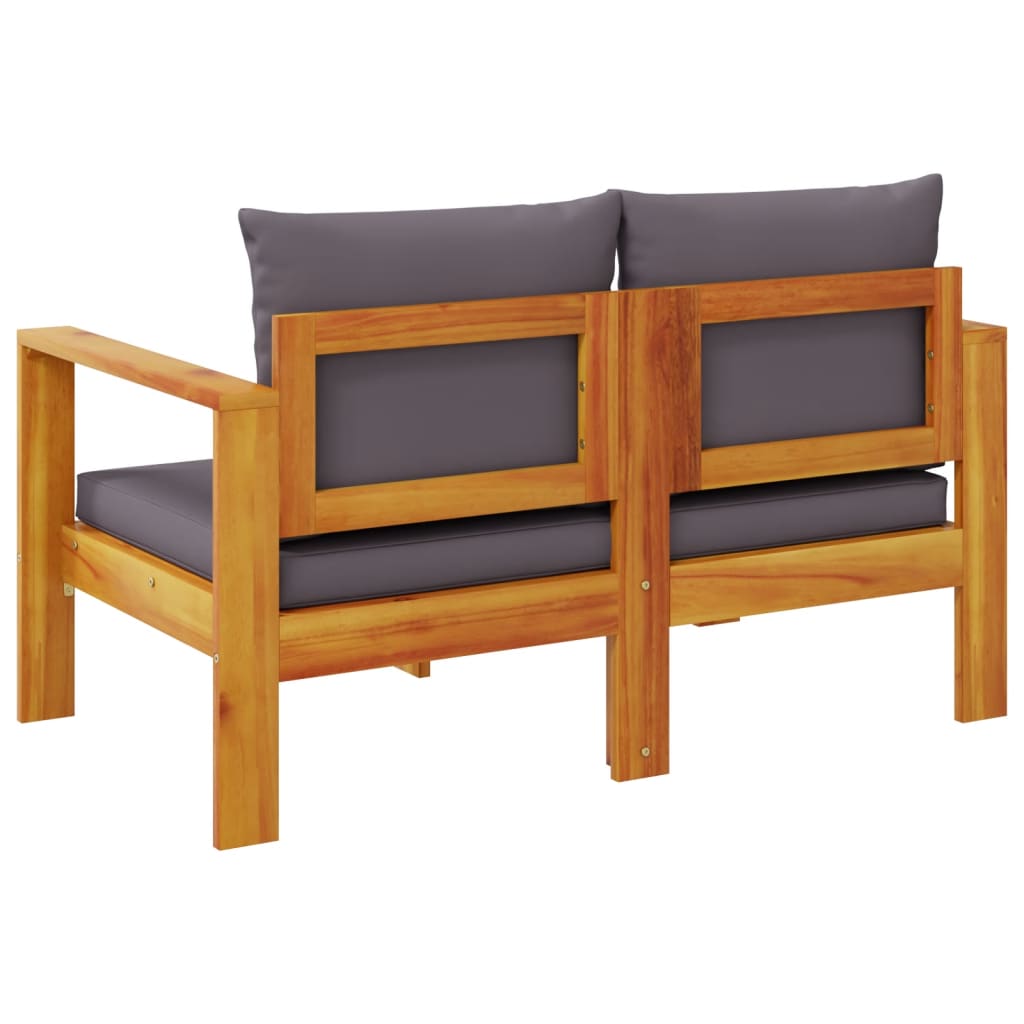 Stylish 2-Seater Acacia Wood Garden Sofa with Cushions