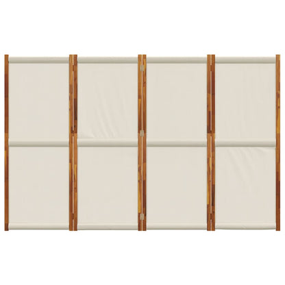Elegant 4-Panel Room Divider, Light Grey Fabric, 280x180 cm