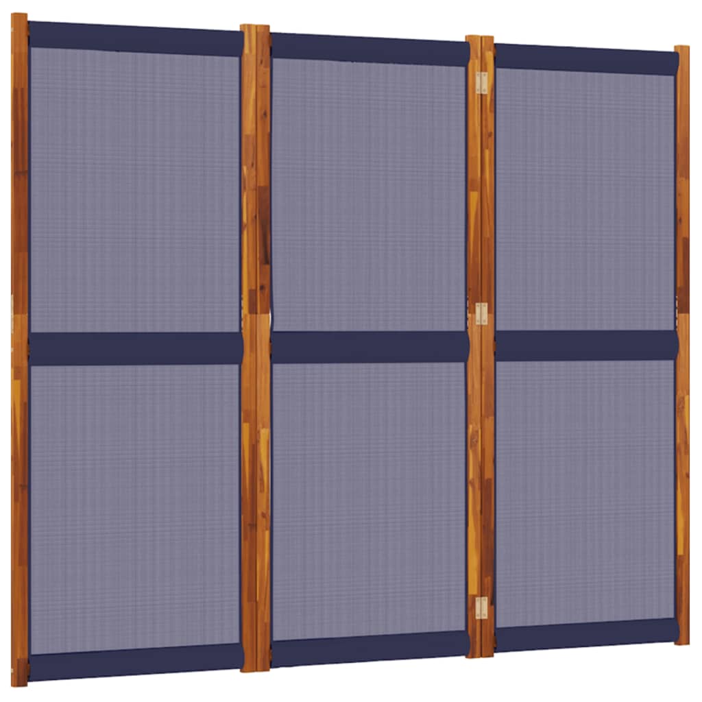 Dark Blue 3-Panel Room Divider - Stylish Privacy Screen 210x180 cm