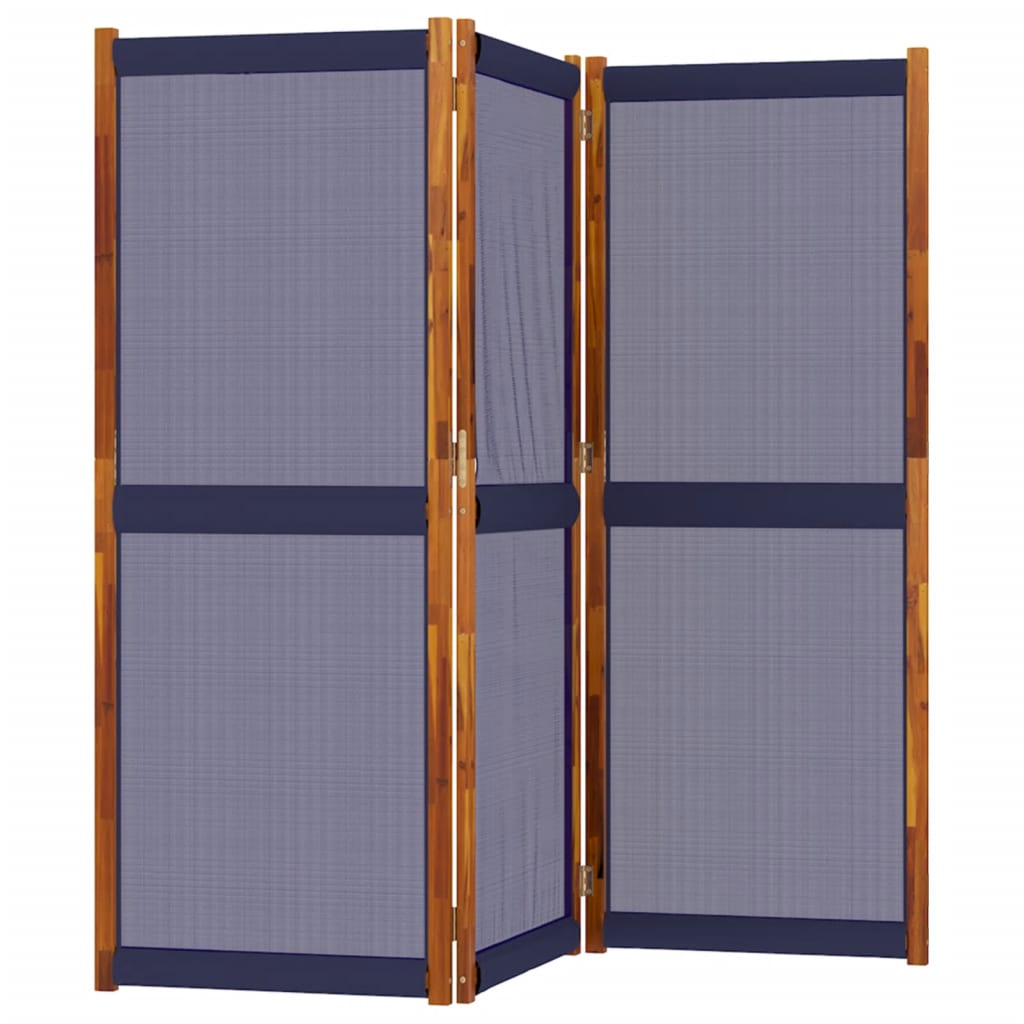 Dark Blue 3-Panel Room Divider - Stylish Privacy Screen 210x180 cm