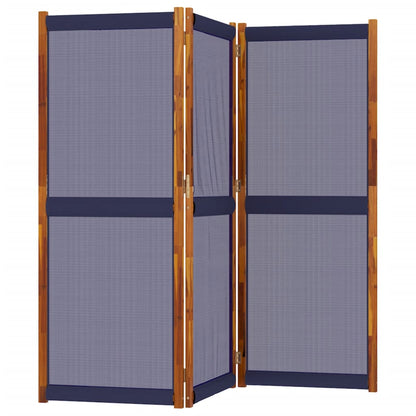 Dark Blue 3-Panel Room Divider - Stylish Privacy Screen 210x180 cm
