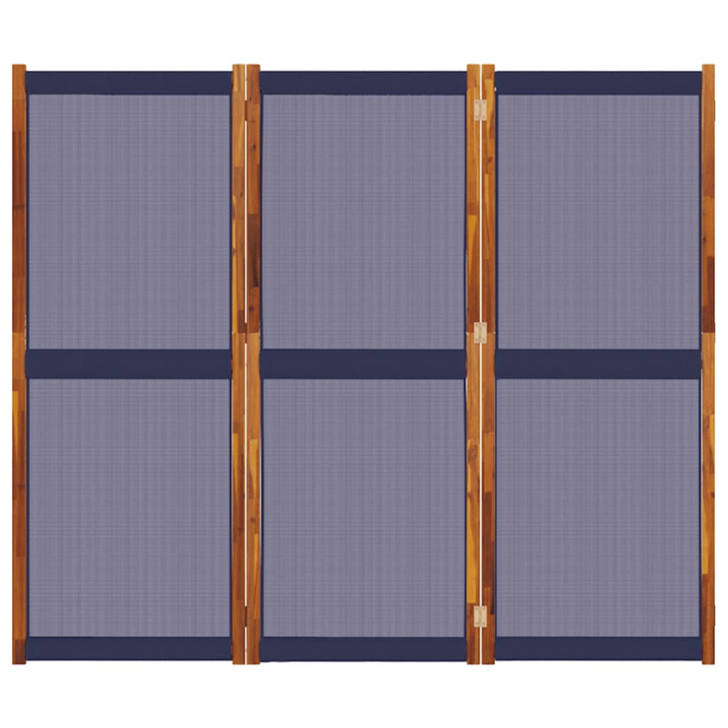 Dark Blue 3-Panel Room Divider - Stylish Privacy Screen 210x180 cm