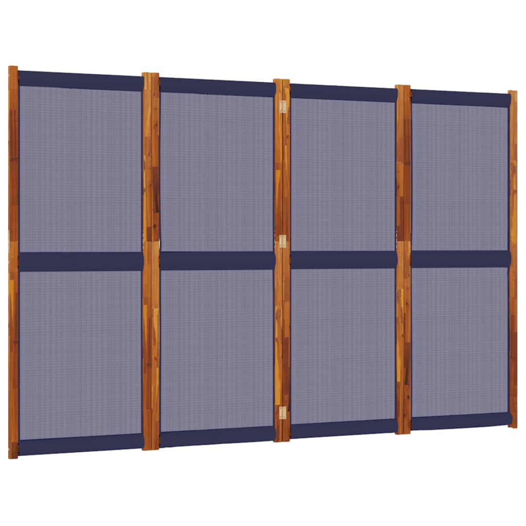 Dark Blue 4-Panel Room Divider, 280x180 cm - Stylish Privacy Screen