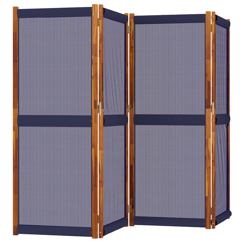 Dark Blue 4-Panel Room Divider, 280x180 cm - Stylish Privacy Screen