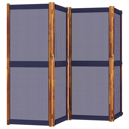 Dark Blue 4-Panel Room Divider, 280x180 cm - Stylish Privacy Screen