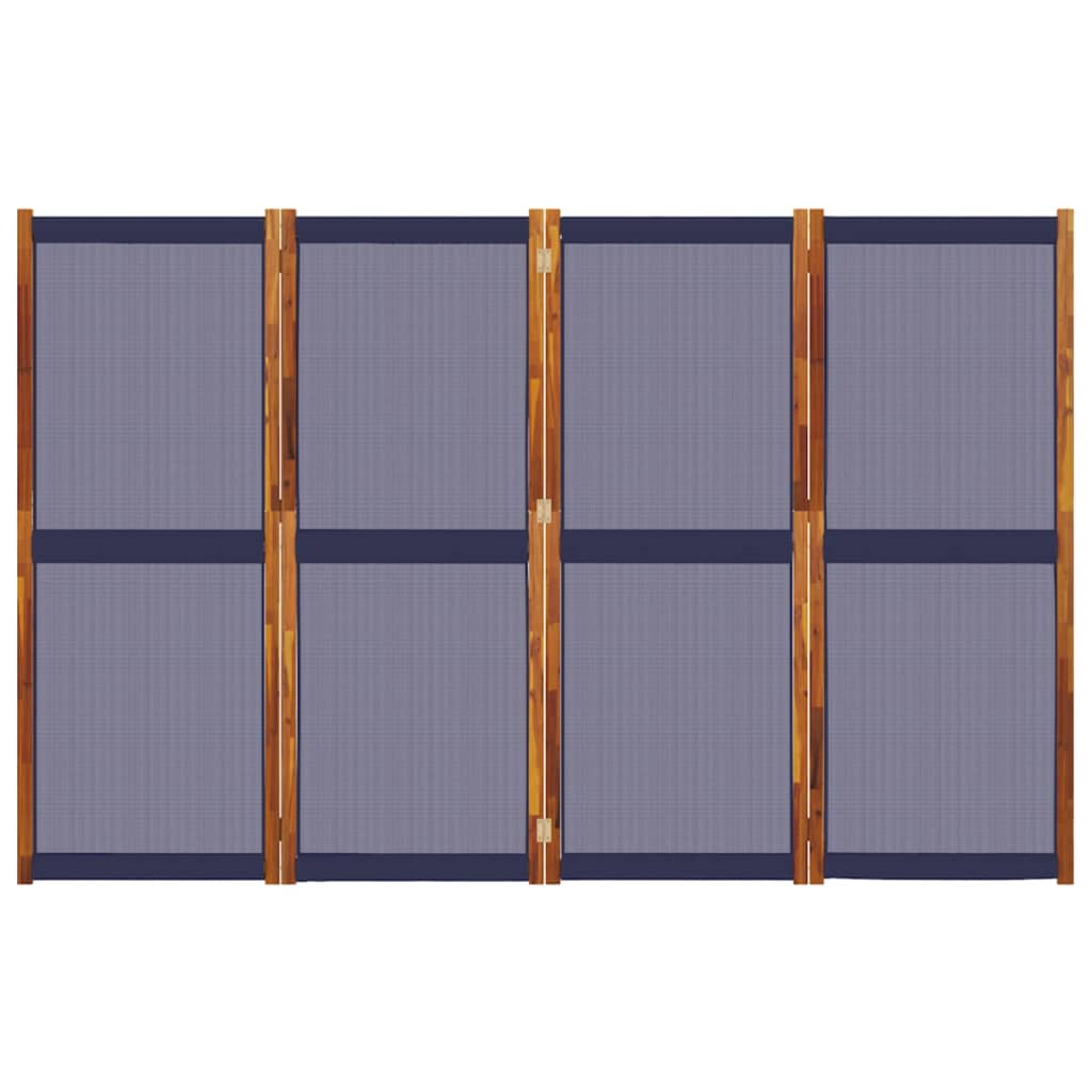 Dark Blue 4-Panel Room Divider, 280x180 cm - Stylish Privacy Screen