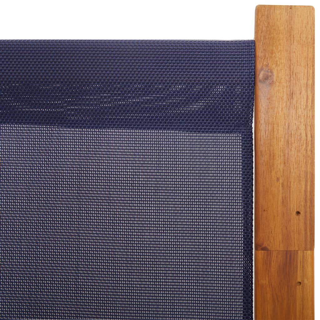 Dark Blue Fabric 5-Panel Room Divider, 350x180 cm