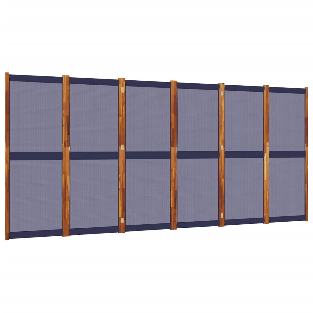 Elegant Dark Blue 6-Panel Room Divider, 420x180 cm Fabric Screen