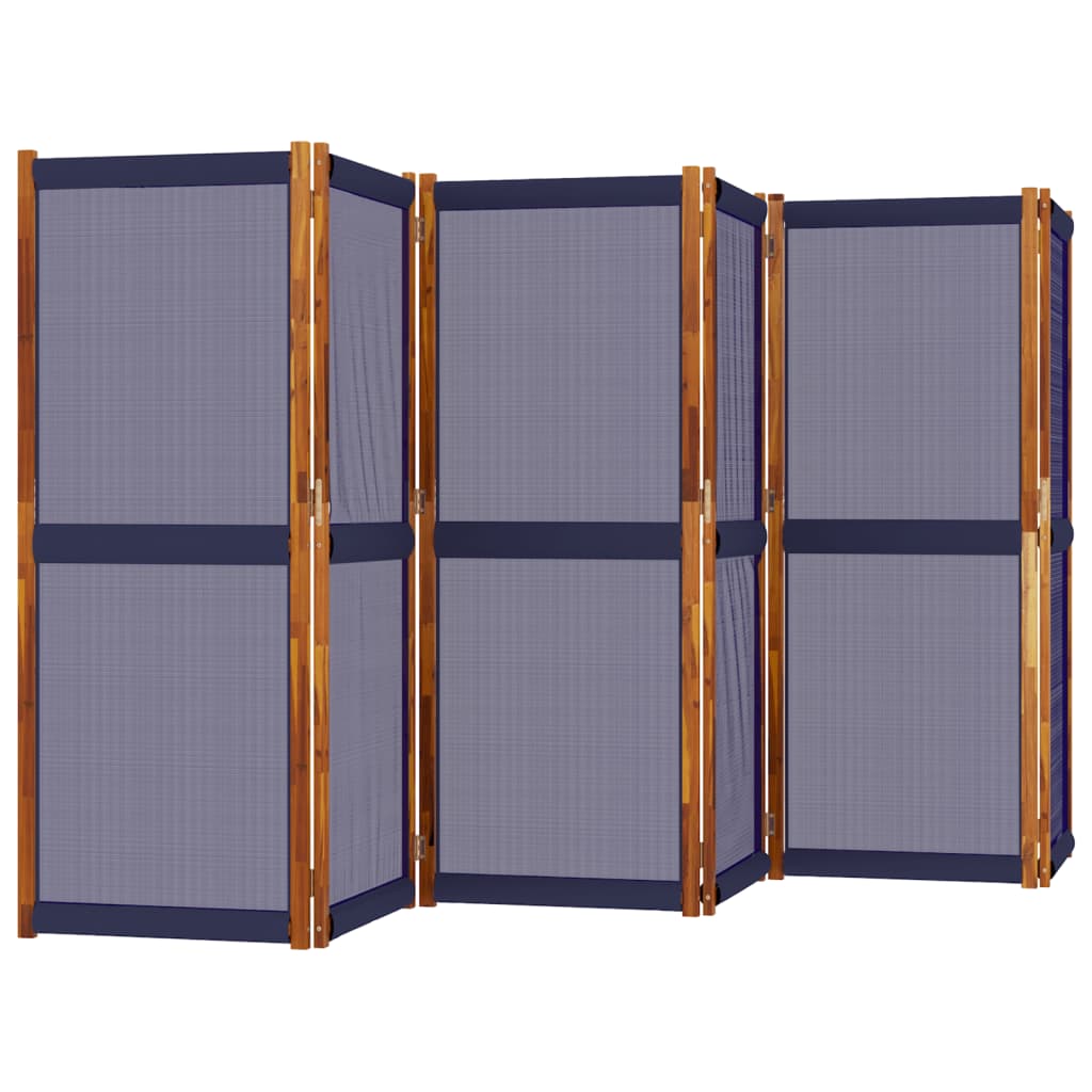 Elegant Dark Blue 6-Panel Room Divider, 420x180 cm Fabric Screen